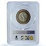 Mexico 10 pesos Republic KM-616 Aztec Sun MS 66 PCGS bimetal coin 1998