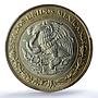 Mexico 10 pesos Republic KM-616 Aztec Sun MS 65 PCGS bimetal coin 1998