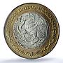 Mexico 10 pesos Republic KM-553 Aztec Sun MS 67 PCGS bimetal coin 1992