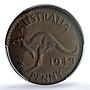 Australia 1 penny George VI Broadstruck Mint Error AU58 PCGS bronze coin 1949