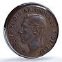 Australia 1 penny George VI Broadstruck Mint Error AU58 PCGS bronze coin 1949