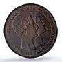 Belgium 10 centimes Leopold I Henriette Marriage MS63 PCGS copper coin 1853