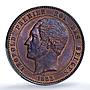 Belgium 10 centimes Leopold I Henriette Marriage MS63 PCGS copper coin 1853