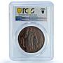 Belgium 5 francs Leopold I II 50 Years History KM-8a UNC PCGS copper coin 1880