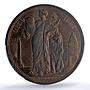 Belgium 5 francs Leopold I II 50 Years History KM-8a UNC PCGS copper coin 1880