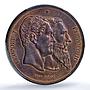 Belgium 5 francs Leopold I II 50 Years History KM-8a UNC PCGS copper coin 1880