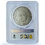 Italy 5 lire Umberto I Coinage KM-20 AU 58 PCGS silver coin 1879