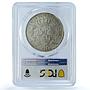 Belgium 5 francs King Leopold II Position A KM-24 MS62 PCGS silver coin 1873