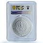 Rwanda 50 francs Gorilla Gilt KM-46 African Ounce MS 70 PCGS silver coin 2008