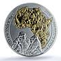 Rwanda 50 francs Gorilla Gilt KM-46 African Ounce MS 70 PCGS silver coin 2008