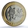 Isle of Man 2 pounds Youth Games KM-1476 Sports Cat MS 66 PCGS bimetal coin 2011
