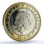 Isle of Man 2 pounds Youth Games KM-1476 Sports Cat MS 66 PCGS bimetal coin 2011