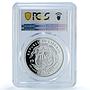 Liberia 10 dollars Protoceraptors KM-99 Dinosaurs PR 67 PCGS silver coin 1993