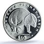 Liberia 10 dollars Protoceraptors KM-99 Dinosaurs PR 67 PCGS silver coin 1993