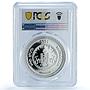 Mongolia 500 togrog Moscow Beijing Railroad No Trains PR68 PCGS silver coin 1995