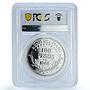Araucania-Patagonia France 100 pesos Felipe Piedfort X#P1 PR68 PCGS Ag coin 1988