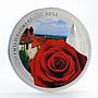 Niue 1 dollar Scented Flowers Rose colored silver coin 2013