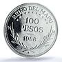 Araucania-Patagonia France 100 pesos Felipe Piedfort X#P1 PR68 PCGS Ag coin 1988