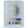 Mexico 5 pesos Serpiente Craneo KM-666 Precolombina MS 68 PCGS silver coin 1998