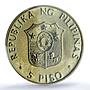 Philippines 5 piso Chess Olympiad Manila KM-262 MS 65 PCGS NiBrass coin 1992