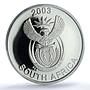 South Africa 10 cents Black Rhinoceros KM-356 Fauna PR 67 PCGS silver coin 2003