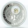 Niue 2 dollars Good Luck Four-leaf clover silver coin 2012