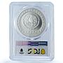 Mexico 5 pesos Huehueteotl KM-649 Precolombina Aztec MS 68 PCGS silver coin 1993