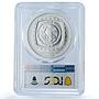 Mexico 5 pesos Senor De Las Limas KM-595 Precolombina MS67 PCGS silver coin 1998
