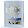 Mexico 5 pesos Carita Sonriente KM-584 Precolombina MS 67 PCGS silver coin 1993