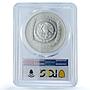 Mexico 5 pesos Hombre Jaguar KM-596 Precolombina MS 67 PCGS silver coin 1996