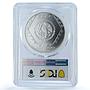 Mexico 5 pesos Dintel 26 KM-578 Precolombina Maya MS 67 PCGS silver coin 1994