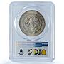 Mexico 1 onza Libertad Type 1 PLATA PURA KM-494.1 MS 66 PCGS silver coin 1987