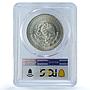 Mexico 1 onza Libertad Type 1 PLATA PURA KM-494.1 MS 65 PCGS silver coin 1987