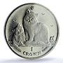 Isle of Man 1 crown Siberian Cat KM-1543 Cat Crowns MS 65 PCGS CuNi coin 2013