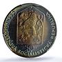 Czechoslovakia 50 korun Breclav Brno Railroad Train PR 68 PCGS silver coin 1989