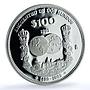 Mexico 100 pesos Columnaria KM-540 Ibero-American Ship silver coin 1991