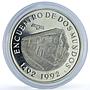 Colombia 10000 pesos Bogota Mint Encounter Two Worlds proof silver coin 1991