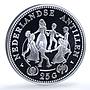 Netherlands Antilles 25 gulden Year of Child KM-22 UNICEF proof silver coin 1979