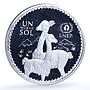 Peru 1 sol UNEP KM-314 Wildlife Fauna Camels Vicunas proof silver coin 1994