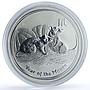 Australia 2 dollars Year Rat KM-1886 Lunar Series 2 Mouse 2 oz silver coin 2008