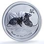 Australia 2 dollars Year Rat KM-1886 Lunar Series 2 Mouse 2 oz silver coin 2008