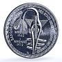 Western African States 500 francs Monetary Union KM-7 Dahomey silver coin 1972