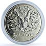 Indonesia 5000 rupiah Orangutan KM-40 Conservation Fauna Monkey silver coin 1974