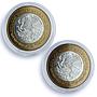 Mexico 100 pesos x 2 Set Quintana State KM-736 Federation bimetal coins 2004