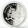 Benin 1000 francs Romantic Places Barcelona colored silver coin 2014