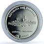 Paraguay 1 guarani Central Bank KM-197 Canonero Ship proof silver coin 2002
