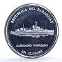 Paraguay 1 guarani Central Bank KM-197 Canonero Ship proof silver coin 2002