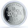 Swaziland 250 emalangeni Independence Gilt Mswati III 5 oz silver coin 1998