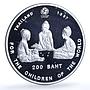 Thailand 200 baht UNICEF Y#379 Children proof silver coin 1997