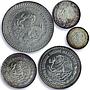Mexico Various Onzas Set Libertad Angel of Independence BU silver coins 1992